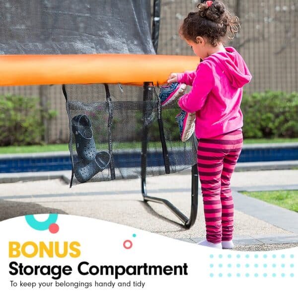 Kahuna Twister 14ft Springless Trampoline Outdoor Kids Safety Net Pad Mat with Basketball Set | Fitness Equipment Store