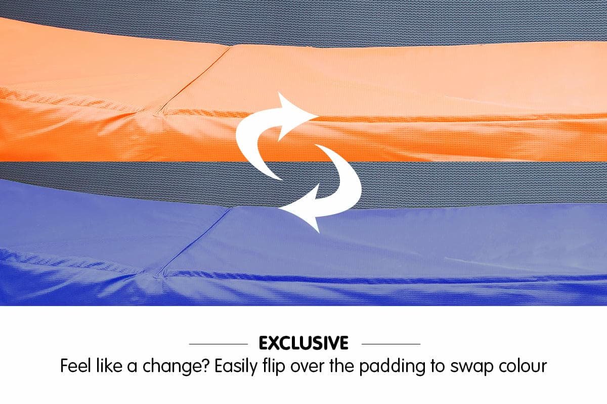Kahuna 8ft Trampoline Reversible Replacement Pad Round - Orange/Blue 2 Kahuna 8ft Trampoline Reversible Replacement Pad Round - Orange/Blue - Image 2