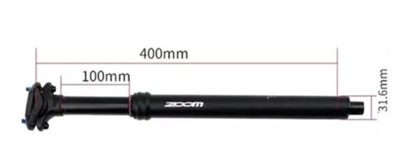 ZOOM SPD-802 Adjustable Height via Thumb Remote Lever - Internal Cable 27.2mm Diameter 80mm Travel Dropper Seatpost | Fitness Equipment Store