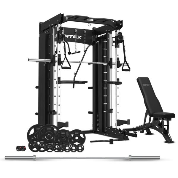 CORTEX SM26 Multi Gym with 100kg Olympic Tri-Grip Weight, Bar and Bench Set | Fitness Equipment Store