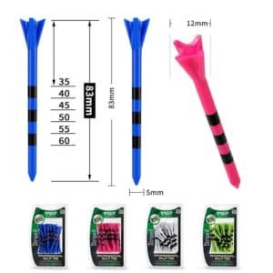 30-pack Golf Ball Tees with Limit Scale Line - Green 83mm - Qt027-White | Fitness Equipment Store