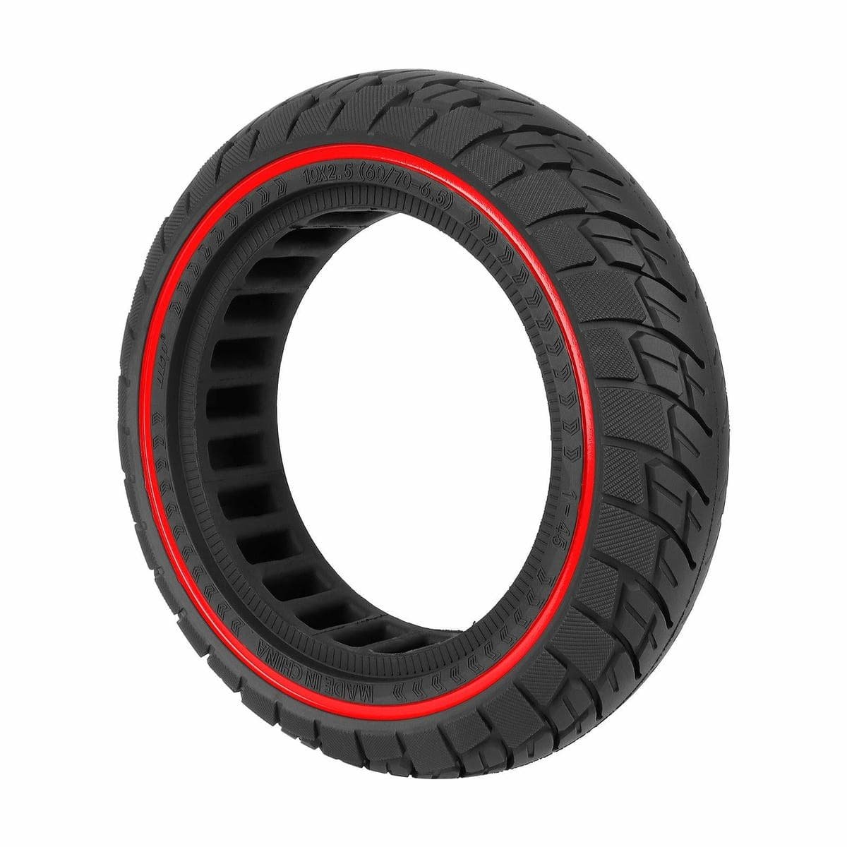 Ninebot Max G30 Scooter Tire - 10x2.5 Inch Solid Rubber Red Line 2 Ninebot Max G30 Scooter Tire - 10x2.5 Inch Solid Rubber Red Line - Image 2