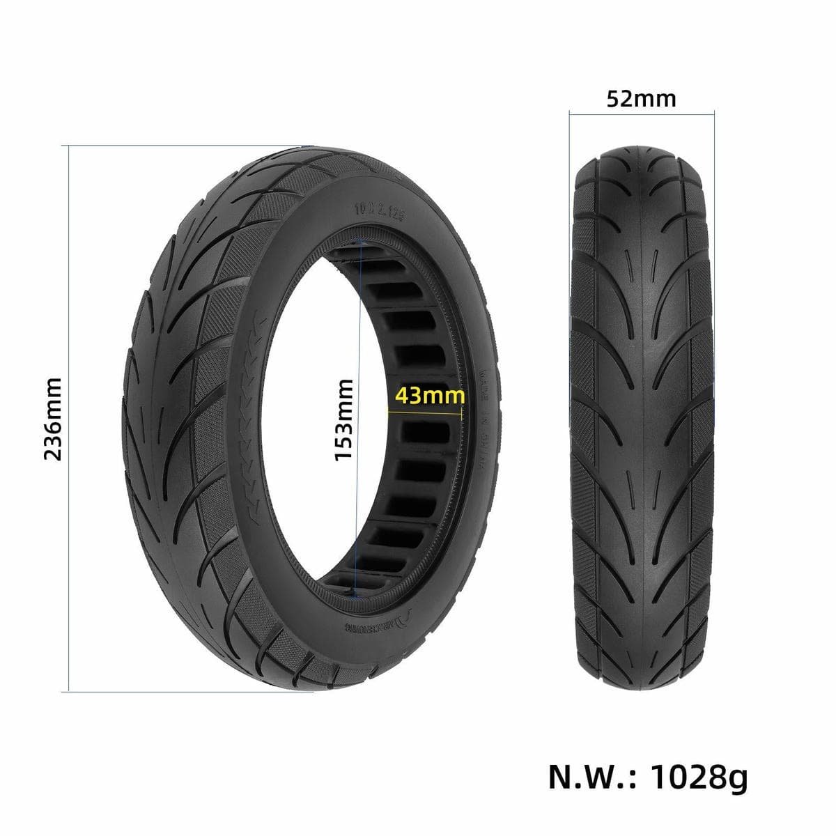 Solid 10x2.125 Inch Tyre for Ninebot Segway Electric Scooter 5 Solid 10x2.125 Inch Tyre for Ninebot Segway Electric Scooter - Image 5