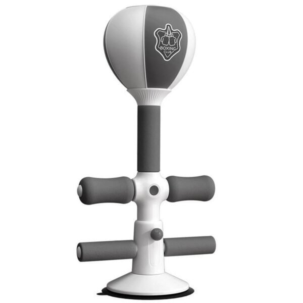 Adjustable 2-In-1 Sit-Up Boxing Ball Stand With Punching Bag - Gray / White | Fitness Equipment Store