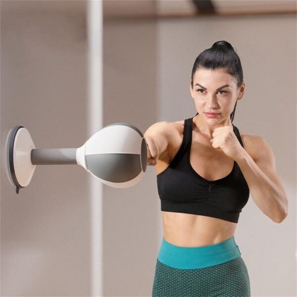 Adjustable 2-In-1 Sit-Up Boxing Ball Stand With Punching Bag - Gray / White | Fitness Equipment Store