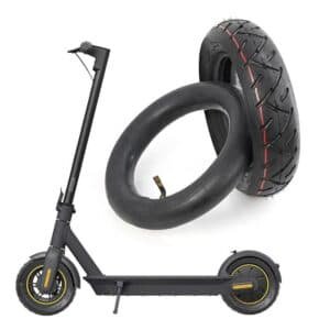 Upgrade your Ninebot Max G30 Scooter with 10x2.5 Inflatable Tire Kit - Black