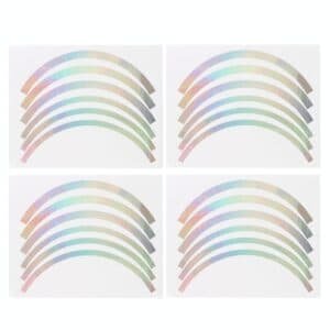 Blue Wheel Hub Sticker Set for Scooter / Bike / Electric Vehicle 2 Pcs - Silver Colorful