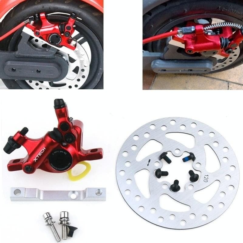 Upgraded 3-in-1 Scooter Brake & Seat Set for Xiaomi M365 Pro - Red Brake + Silver Adapter 1 Upgraded 3-in-1 Scooter Brake & Seat Set for Xiaomi M365 Pro - Red Brake + Silver Adapter