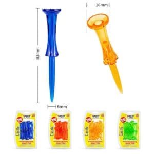 20-pack Golf Ball Tees - Durable 8-point Crown Tip for Competition - Anti-hitting - Yellow | Fitness Equipment Store