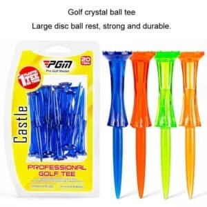 20-pack Golf Ball Tees - Durable 8-point Crown Tip for Competition - Anti-hitting - Yellow | Fitness Equipment Store
