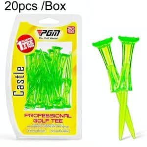 20-pack Golf Ball Tees - Durable 8-point Crown Tip for Competition - Anti-hitting - Yellow | Fitness Equipment Store