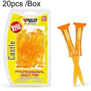 20-pack Golf Ball Tees - Durable 8-point Crown Tip for Competition - Anti-hitting - Yellow | Fitness Equipment Store