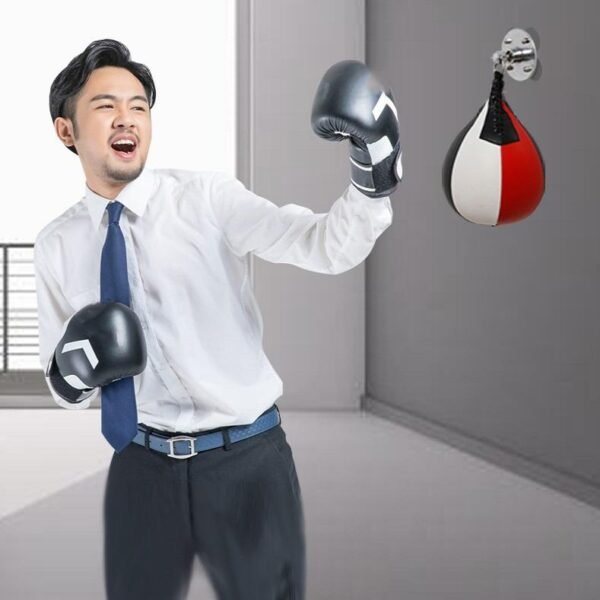 Black And White Suspended Pear-Shaped Speed Ball For Boxing - Black Red White | Fitness Equipment Store