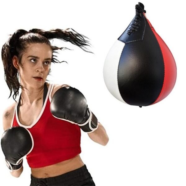 Black And White Suspended Pear-Shaped Speed Ball For Boxing - Black Red White | Fitness Equipment Store