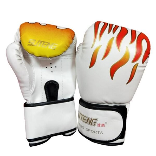 Adult Flame Pattern Pu Leather Boxing Gloves - Fitness - Black | Fitness Equipment Store