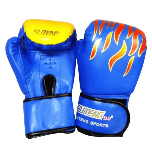 Adult Flame Pattern Pu Leather Boxing Gloves - Fitness - Black | Fitness Equipment Store