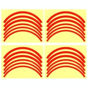 Blue Wheel Hub Sticker Set for Scooter / Bike / Electric Vehicle 2 Pcs - Red