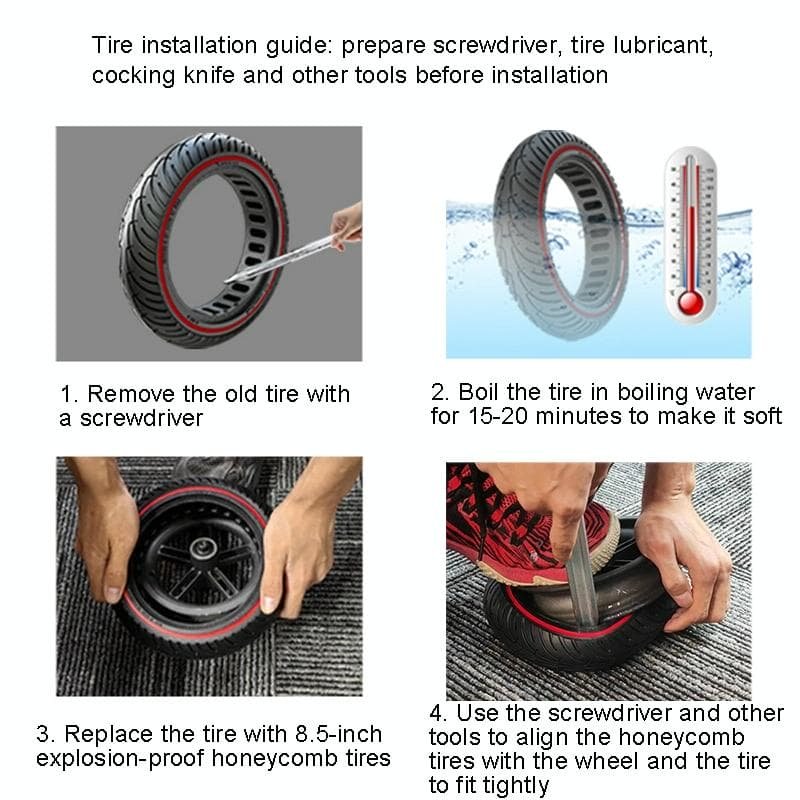 8.5 Inch Honeycomb Solid Tire for Xiaomi Electric Scooters - Yellow 7 8.5 Inch Honeycomb Solid Tire for Xiaomi Electric Scooters - Yellow - Image 7