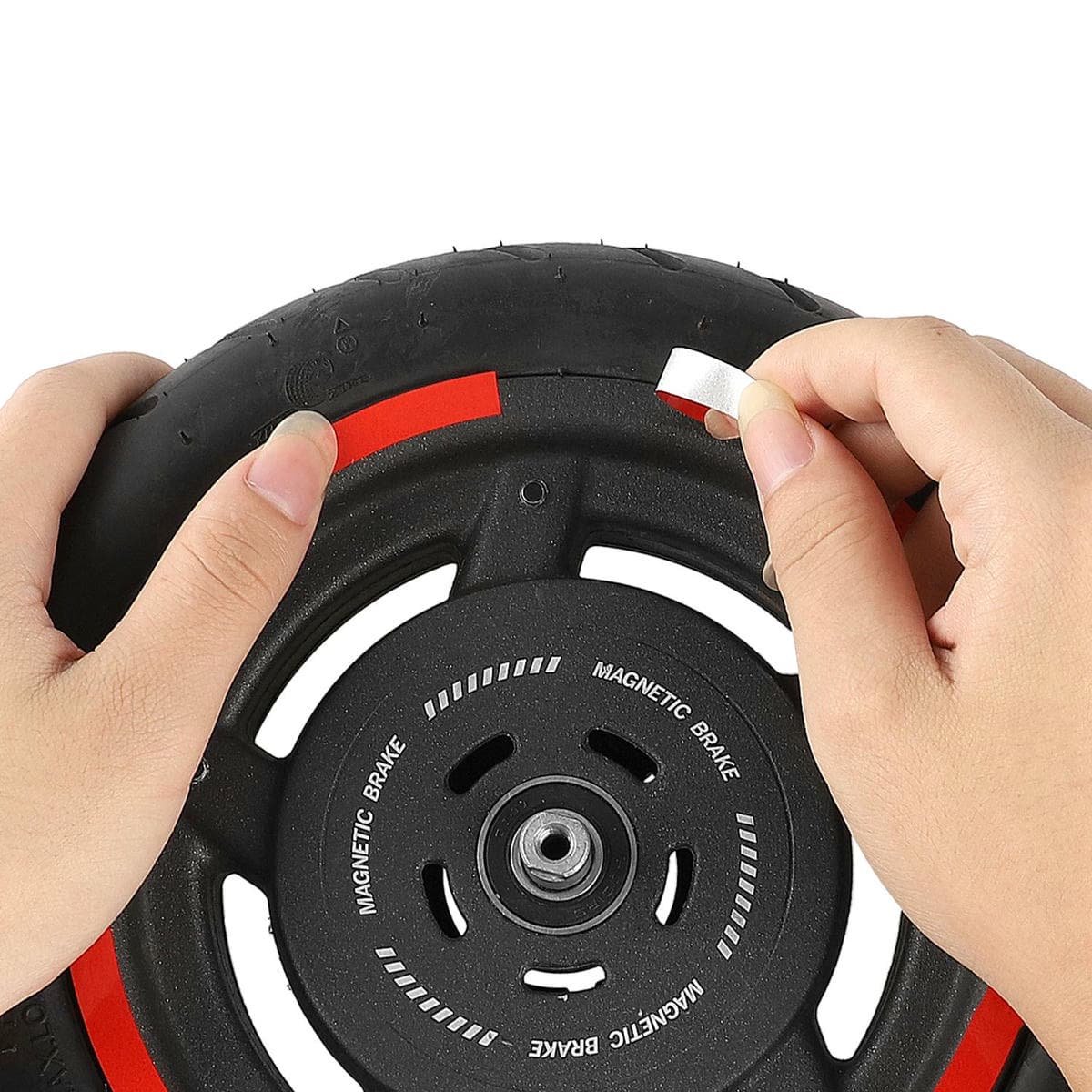 Blue Wheel Hub Sticker Set for Scooter / Bike / Electric Vehicle 2 Pcs - White 5 Blue Wheel Hub Sticker Set for Scooter / Bike / Electric Vehicle 2 Pcs - White - Image 5