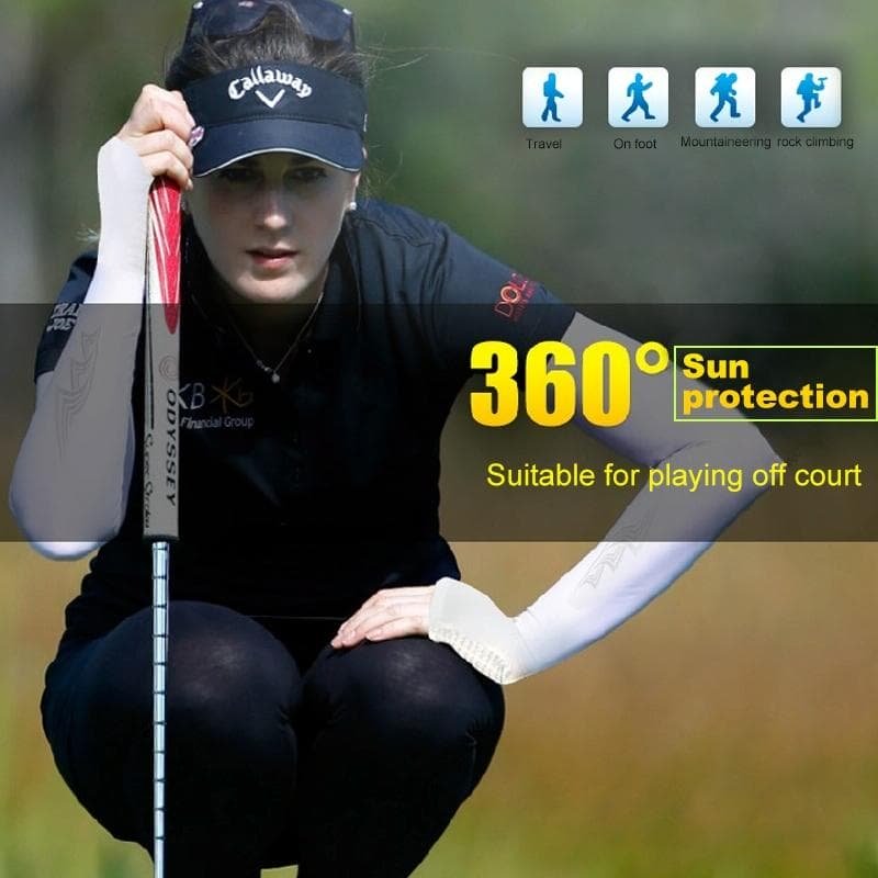 Breathable Golf Sunscreen Sleeve - Fluorescent Green - White 10 Breathable Golf Sunscreen Sleeve - Fluorescent Green - White - Image 10