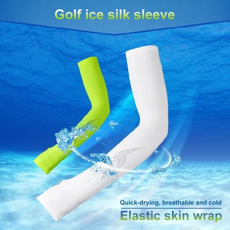 Breathable Golf Sunscreen Sleeve - Fluorescent Green - White 14 Breathable Golf Sunscreen Sleeve - Fluorescent Green - White - Image 14