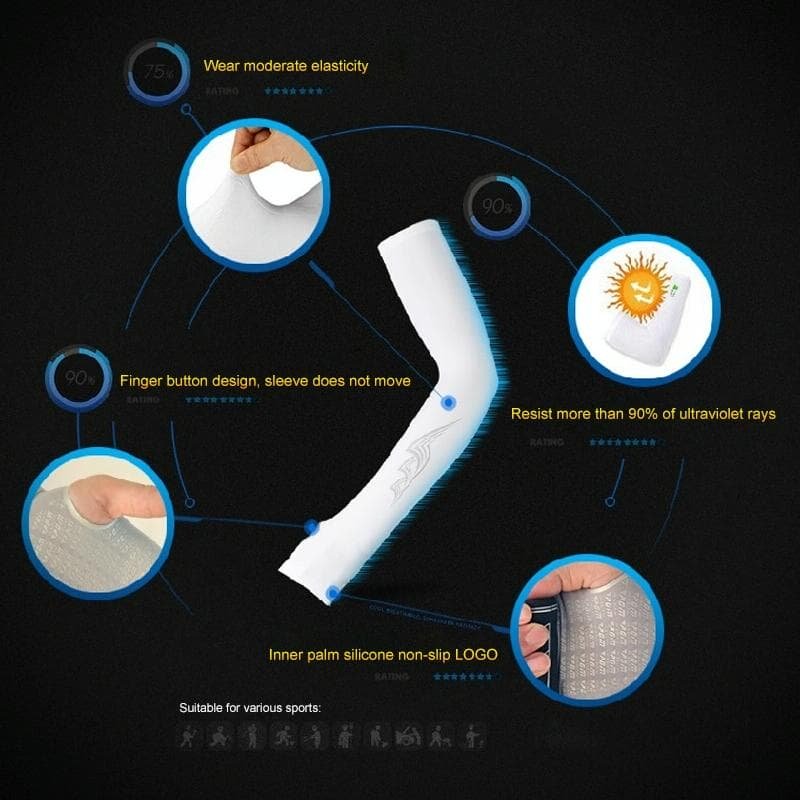 Breathable Golf Sunscreen Sleeve - Fluorescent Green - White 15 Breathable Golf Sunscreen Sleeve - Fluorescent Green - White - Image 15