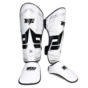 Thickened Leg Guards For Freestyle Grappling Thai Boxing And Taekwondo - White