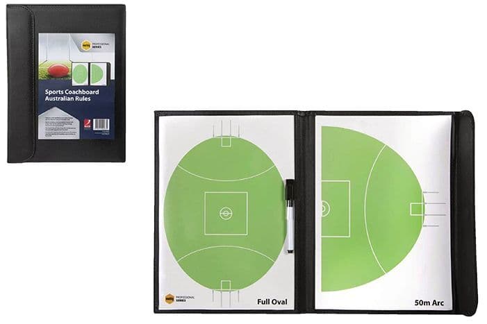 Marbig AFL Coach Board Pad Footy Football Full Oval & 50m Arc with Marker in All-Weather Case 2 Marbig AFL Coach Board Pad Footy Football Full Oval & 50m Arc with Marker in All-Weather Case - Image 2