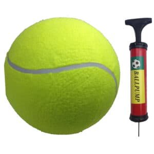 10" GIANT TENNIS BALL with BALL PUMP Air Inflator for Autographs Signatures | Fitness Equipment Store