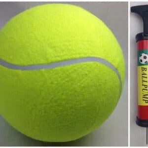 10" GIANT TENNIS BALL with BALL PUMP Air Inflator for Autographs Signatures | Fitness Equipment Store