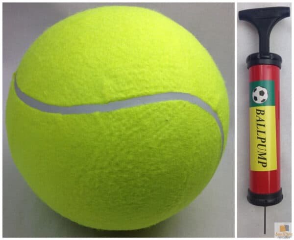 10" GIANT TENNIS BALL with BALL PUMP Air Inflator for Autographs Signatures | Fitness Equipment Store