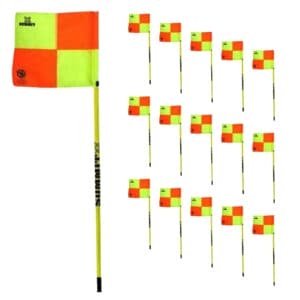 Soccer Corner Flag 150cm x 2.5cm FFA Approved Football - Pack of 16 w Removable Spike