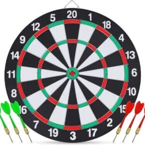 15" Dartboard Dart Board with Steel Darts Professional Competition Party Game