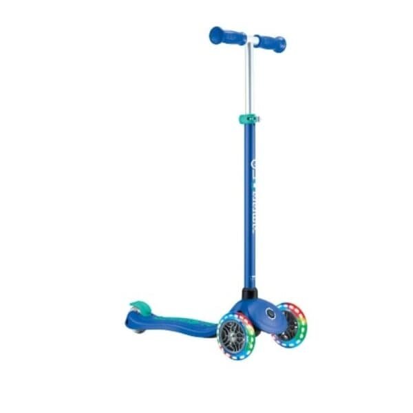 Globber PRIMO PLUS with Lights - Navy Blue/ Emerald Green | Fitness Equipment Store
