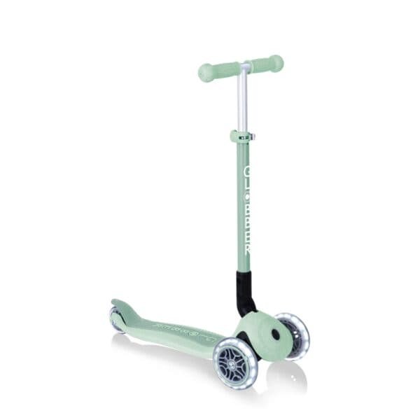 Globber ECOLOGIC PRIMO Foldable Scooter with Lights - Pistachio | Fitness Equipment Store