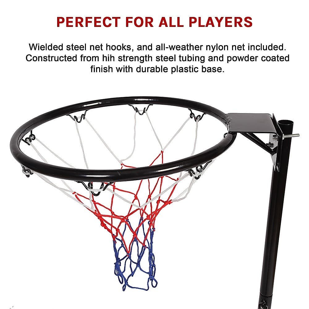 Netball Ring with Stand Portable Pole Height Adjustable 9 Netball Ring with Stand Portable Pole Height Adjustable - Image 9
