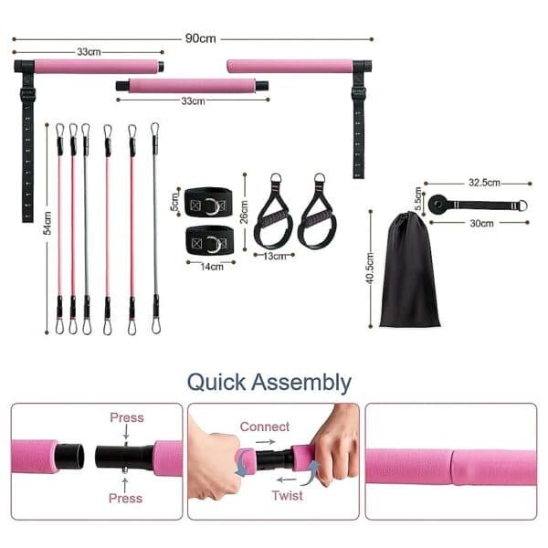 14pc Pilates Bar Kit with Resistance Bands & Belt ‚Äì Multifunctional Fitness Pedal Puller for Home Workout | Fitness Equipment Store