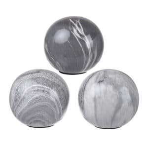 Set 3 Grey Marbleized Balls 10cm