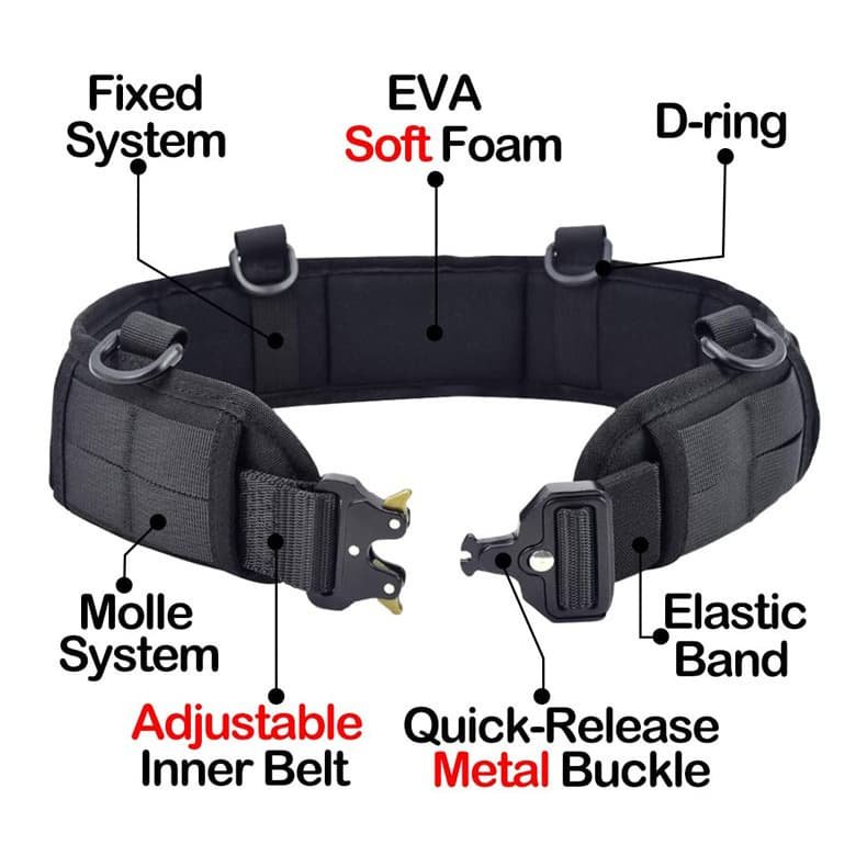 Khaki Tactical Utility Belt with Adjustable Straps and Metal Buckle 3 Khaki Tactical Utility Belt with Adjustable Straps and Metal Buckle - Image 3