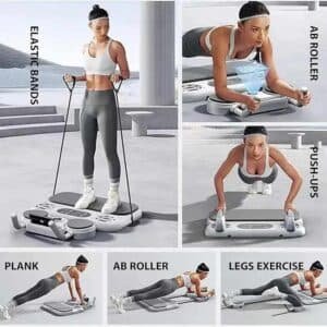 Grey 6-in-1 Multifunctional Fitness Board ‚Äì Ab Wheel, Automatic Rebound, Fat Burning and Core Strengthening Home Workout Equipment | Fitness Equipment Store