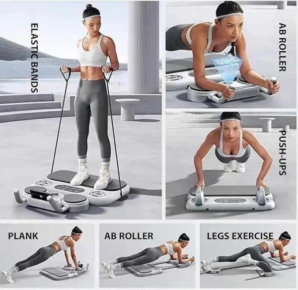 Grey 6-in-1 Multifunctional Fitness Board ‚Äì Ab Wheel, Automatic Rebound, Fat Burning and Core Strengthening Home Workout Equipment | Fitness Equipment Store