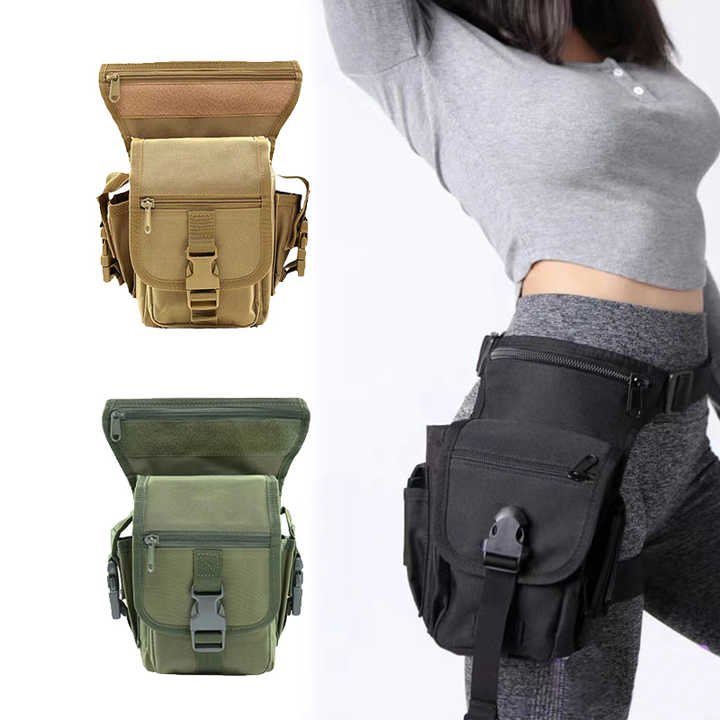 Green Tactical Outdoor Leg Bag - 900D Durable Multi-Layer Waist Pack for Cycling, Fishing, and Security 2 Green Tactical Outdoor Leg Bag - 900D Durable Multi-Layer Waist Pack for Cycling, Fishing, and Security - Image 2