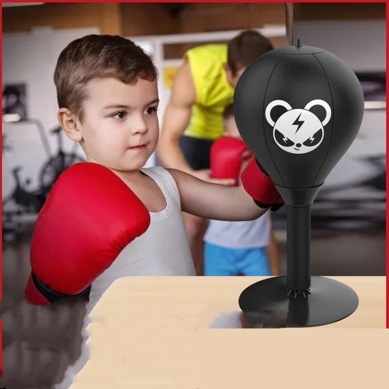 Adjustable Desktop Punching Speed Ball - Durable PU Leather, Stable Base (Bear pattern and Boxing gloves not included) 2 Adjustable Desktop Punching Speed Ball - Durable PU Leather, Stable Base (Bear pattern and Boxing gloves not included) - Image 2