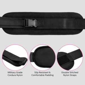 Black Portable Hip Thrust and Glute Training Belt - Adjustable Weightlifting Support Strap(Dumbbells not included) | Fitness Equipment Store