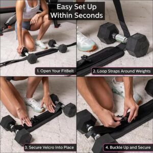 Black Portable Hip Thrust and Glute Training Belt - Adjustable Weightlifting Support Strap(Dumbbells not included) | Fitness Equipment Store