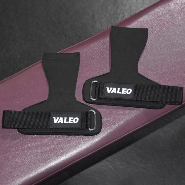 1 Pair Black Durable Gym Palm Guard with Ultra-fiber Leather for Heavy Lifting - Wrist Support Straps for Pull-ups and Deadlifts | Fitness Equipment Store