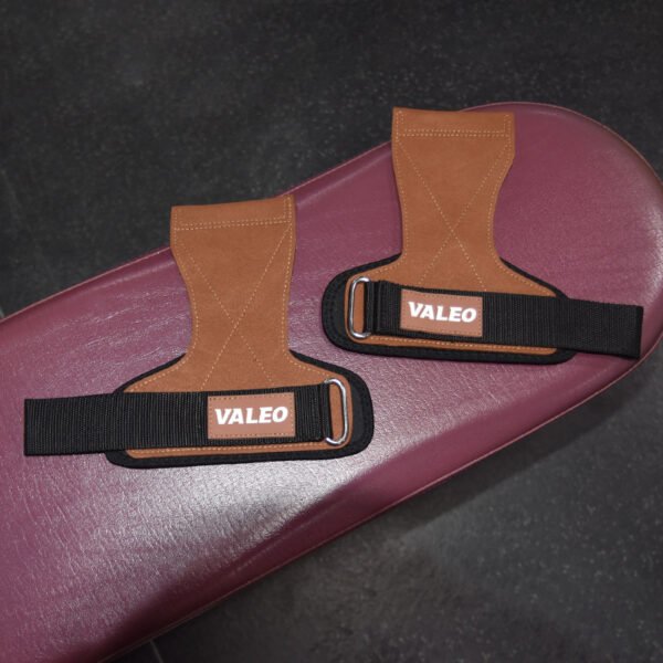 1 Pair Brown Durable Gym Palm Guard with Ultra-fiber Leather for Heavy Lifting -Wrist Support Straps for Pull-ups and Deadlifts | Fitness Equipment Store