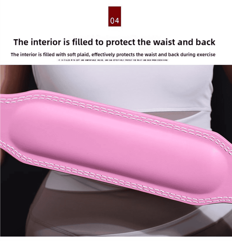 Size M Pink Professional Weightlifting Belt with Sponge Padding for Deep Squat and Deadlift - Men and Women Fitness Support 8 Size M Pink Professional Weightlifting Belt with Sponge Padding for Deep Squat and Deadlift - Men and Women Fitness Support - Image 8