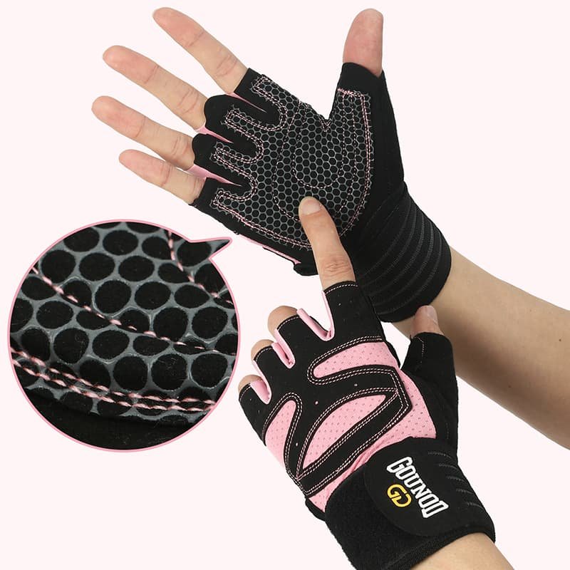 Size L Black And Pink Breathable Anti-Slip Gym Gloves for Workout and Weightlifting - Durable, Adjustable Fitness Gloves for Men and Women 3 Size L Black And Pink Breathable Anti-Slip Gym Gloves for Workout and Weightlifting - Durable, Adjustable Fitness Gloves for Men and Women - Image 3