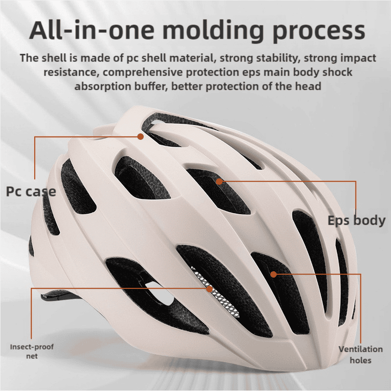 V888-ELOSUNG17588-216398-01.png Off White Summer Cycling Helmet for Men and Women - Lightweight, Breathable Road Bike Helmet with Ventilation and Safety Features | Fitness Equipment Store